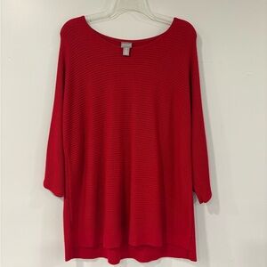 Chico's Vibrant Red Knit Sweater Size XL